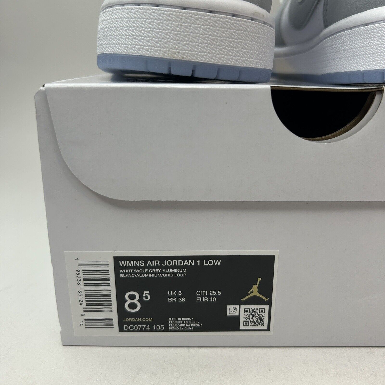 Nike Nike Air Jordan 1 Low Retro WMNS “Wolf Grey/Aluminum” 2023 Size US 8.5 / IT 38.5 - 5 Thumbnail
