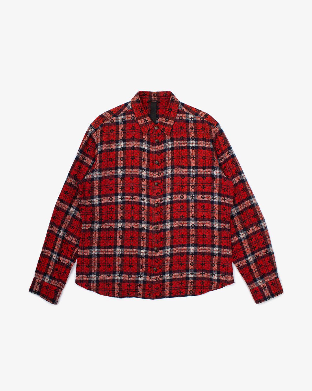 トップス Chrome Hearts Looseends LS Check Shirt Chrome Hearts Chrome Hearts Looseends LS Check Shirt Red