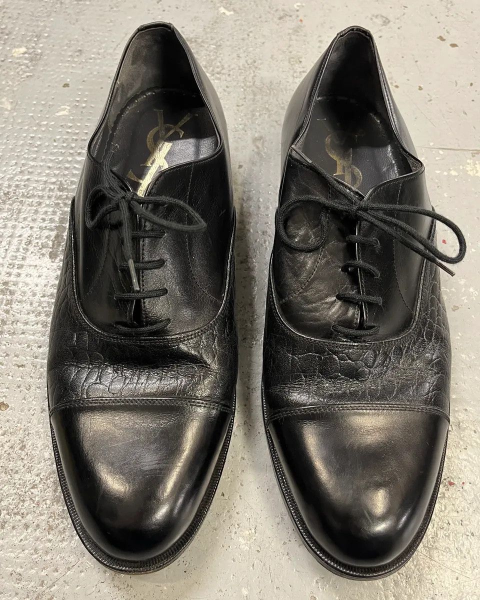 Yves Saint Laurent 1990s Yves Saint Laurent Black Leather Oxford Shoes Size US 9 / EU 42 - 7 Thumbnail