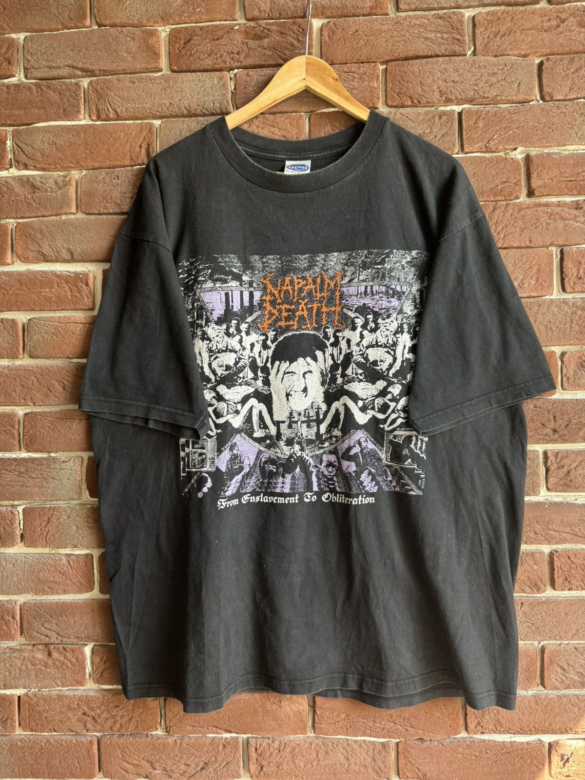 Band Tees Rare Vintage 90s Napalm Death Life Grindcore Metal Band Tee Size US XL / EU 56 / 4 - 1 Thumbnail