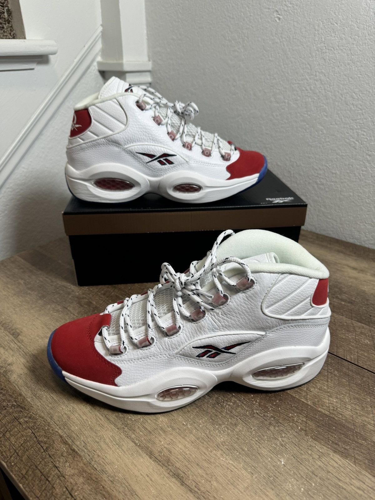 Reebok FY1018 Reebok Question White Red Mid Red Toe Size 10.5 Men’s Size US 10.5 / EU 43-44 - 2 Thumbnail