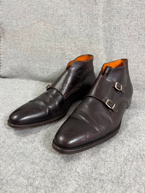 Santoni Santoni Double Monk Strap Boots Leather 9 43 Brown Size US 10 / EU 43 - 6 Thumbnail