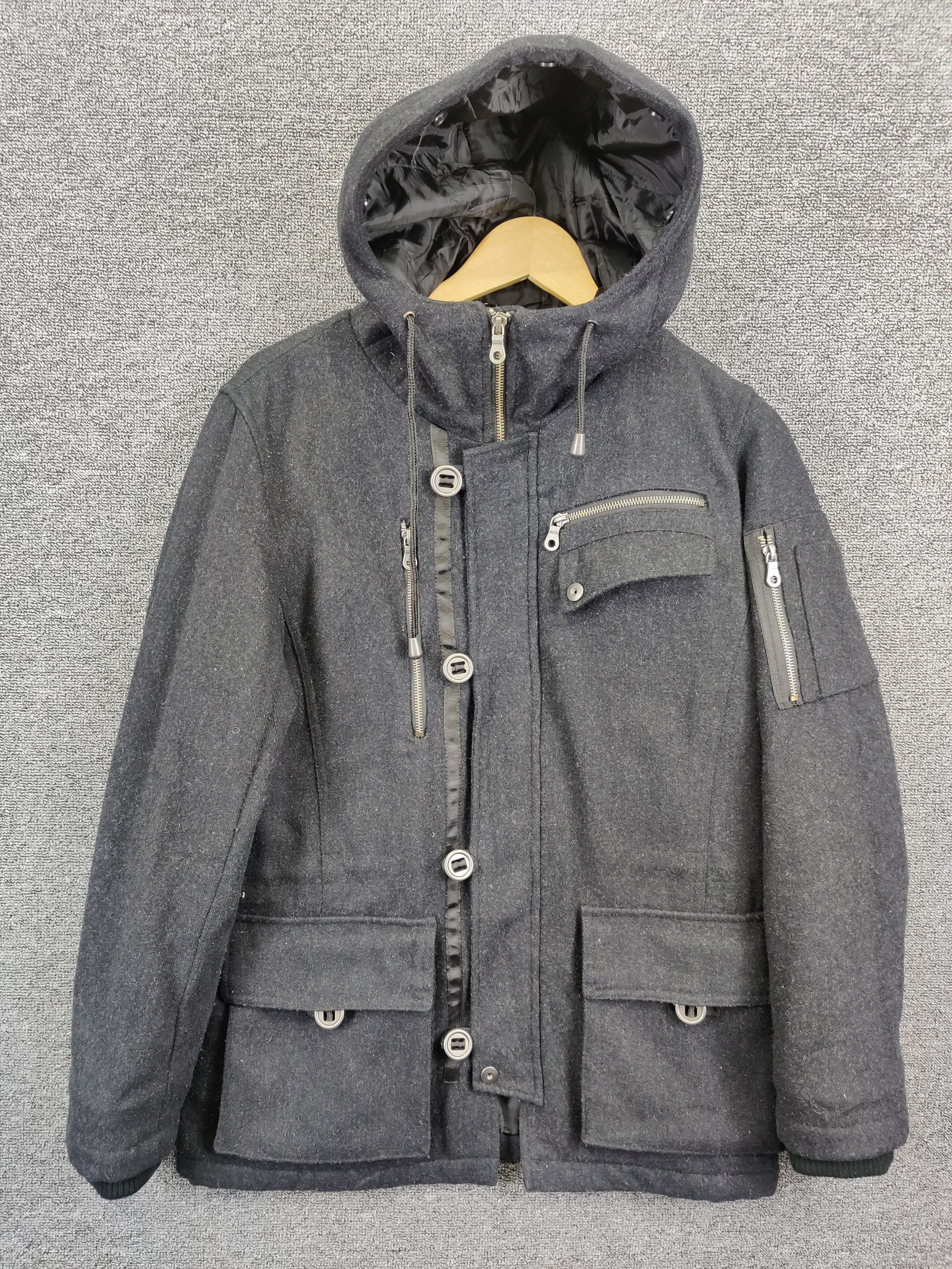 Mossimo Vintage Mossimo Wool Coat Hooded Jacket Size US M / EU 48-50 / 2 - 1 Thumbnail