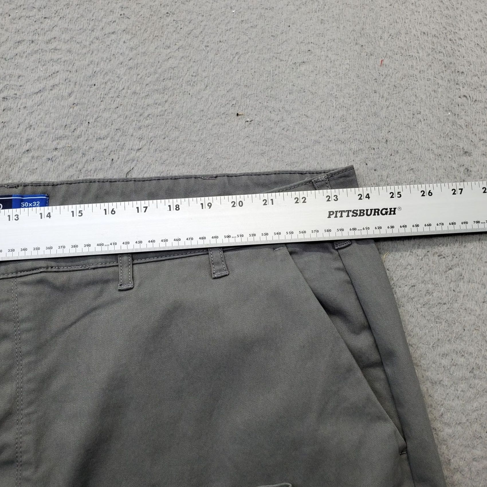 Izod IZOD Pants Mens 50x32 Gray Performance Stretch Non-Iron Flat Front Straight Leg Shirt Size US 34 / EU 50 - 6 Thumbnail