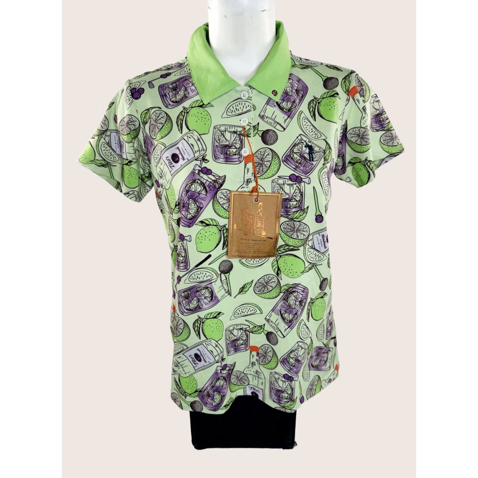 Vintage William Murray / Tito's Vodka Austin Golf Polo Womens M Shirt Green Shirt polo Womens M Green 90s 00s Mens Womens Boys Girls Size M / US 6-8 / IT 42-44 - 1 Thumbnail