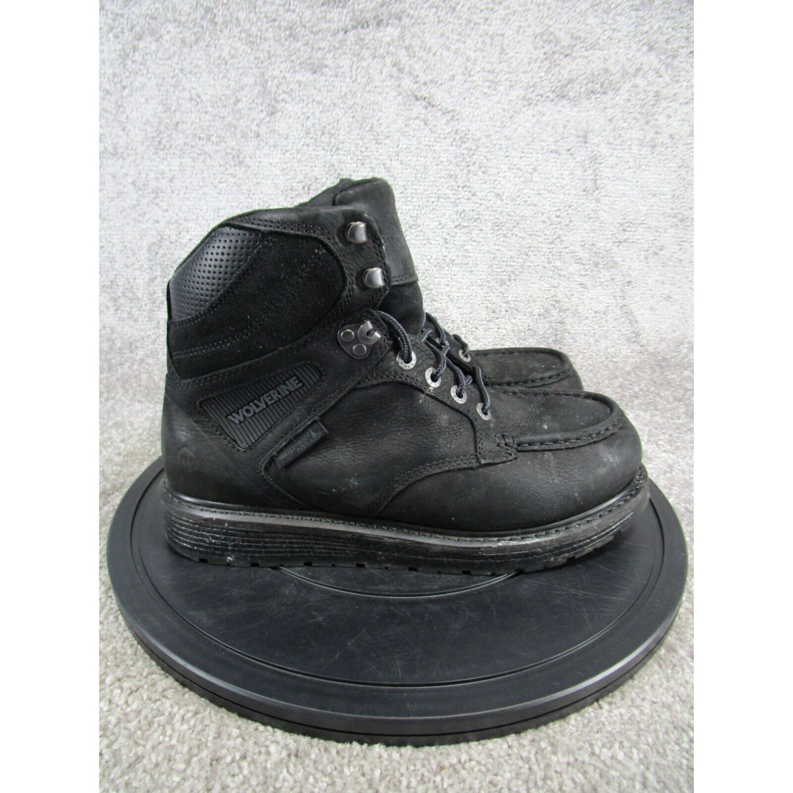 image of Vintage Wolverine Boots Mens Size 11 Ew Wide Hellcat Wedge 6" Work Black Leather in White