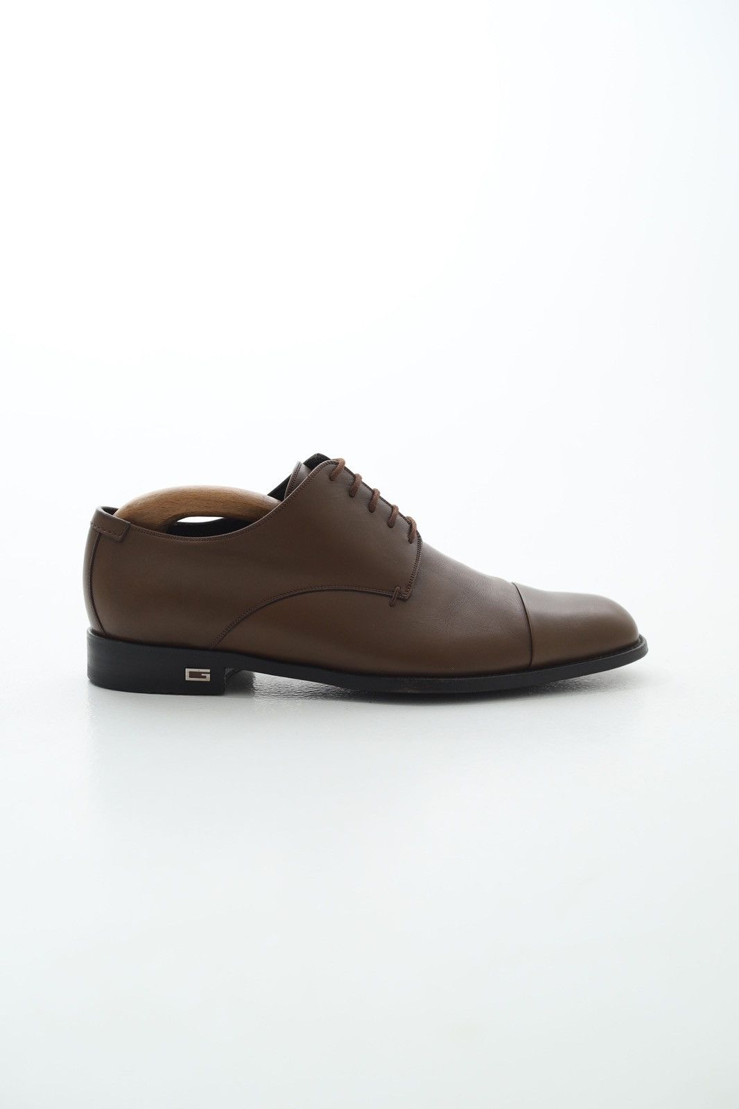 Gucci GUCCI Derby Leather Shoes Lace Up GG Metal Logo Brown Men’s Size US 9.5 / EU 42-43 - 4 Thumbnail
