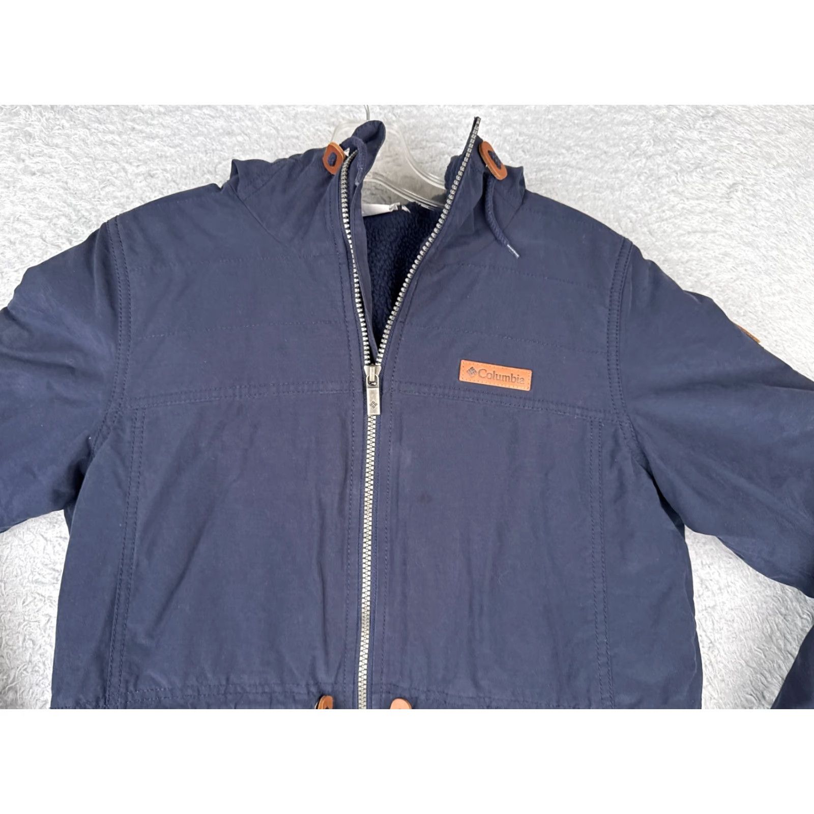 Vintage Columbia Jacket Women S Blue Chatfield Hill Sherpa-Lined Full Zip Hooded Size S / US 4 / IT 40 - 4 Thumbnail