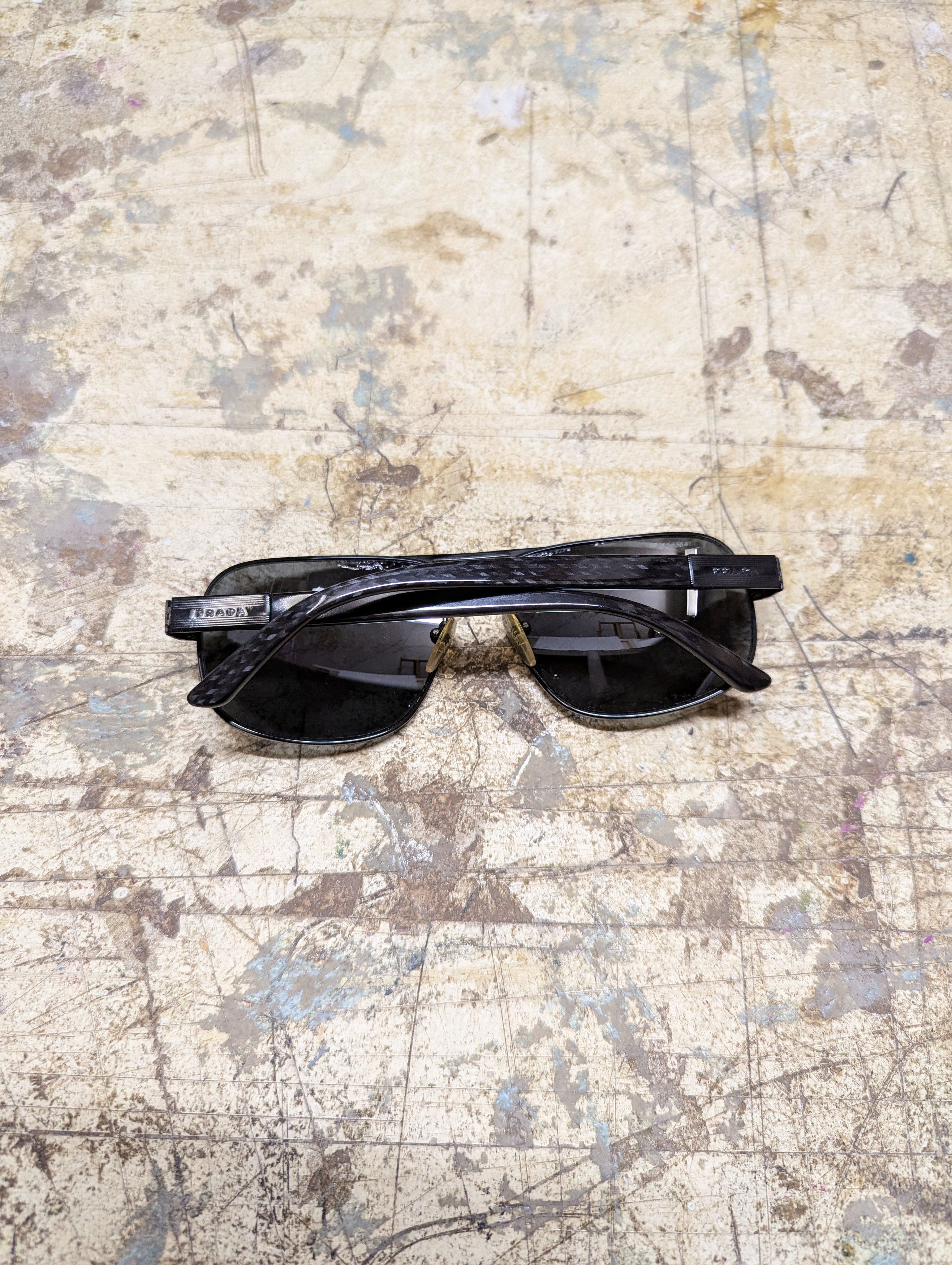 Prada 00s Prada Carbon Pattern Aviator Sunglasses Size ONE SIZE - 17 Thumbnail