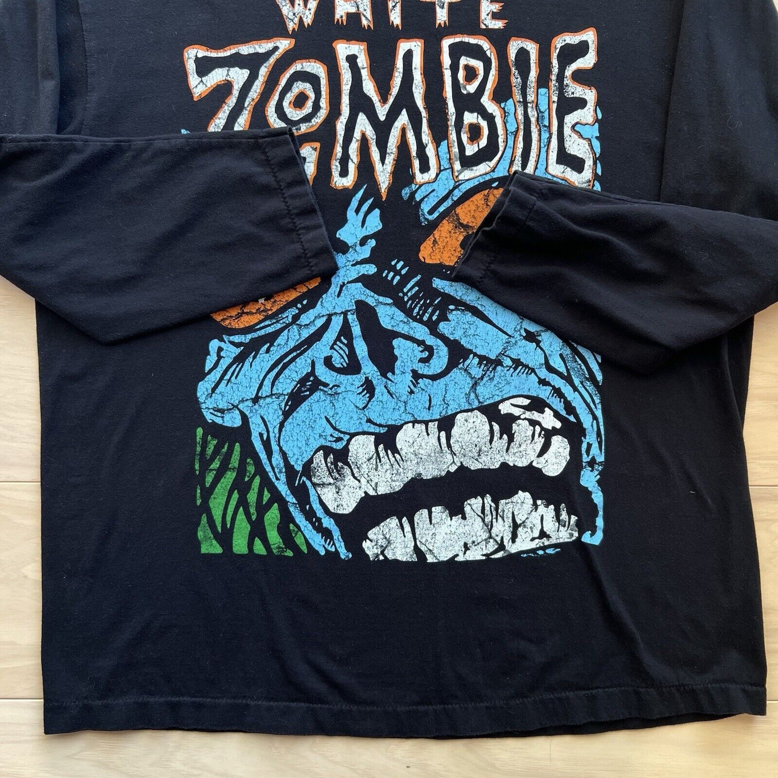 Band Tees × Vintage Vintage White Zombie Shirt XL Black 90s Long Sleeve Heavy Size US XL / EU 56 / 4 - 5 Thumbnail