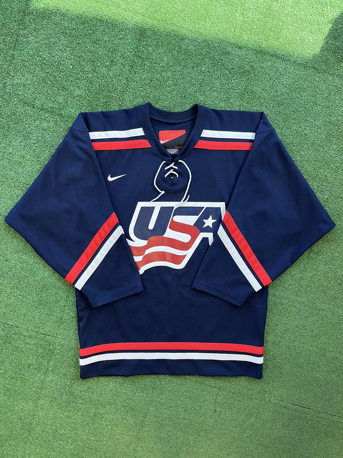 image of Vintage 00S Nike Team Usa Hockey Jersey in Blue, Men's (Size Small)