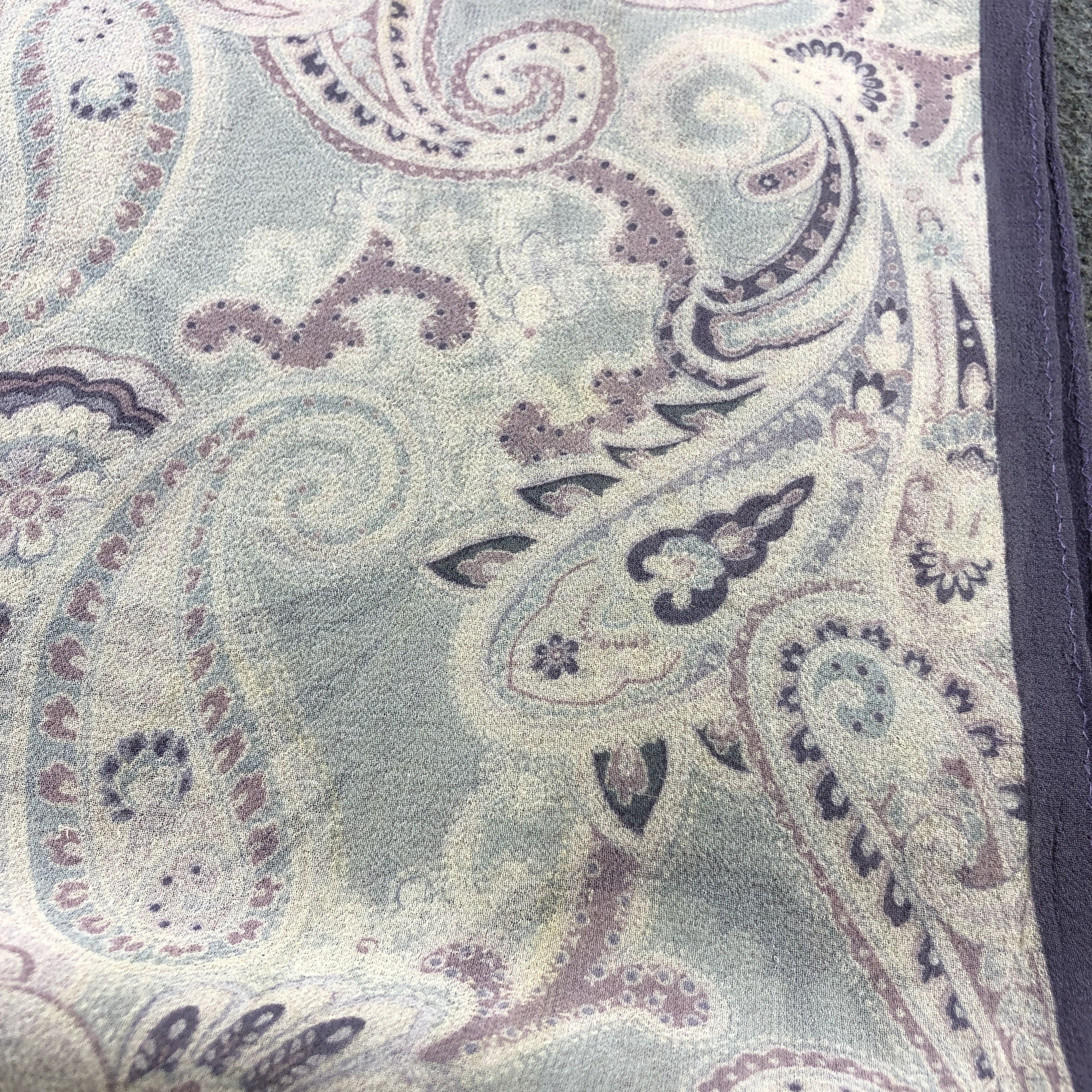 Vintage Basile Paisley Silk Stole Silk Scarf M1382 Size ONE SIZE - 9 Thumbnail