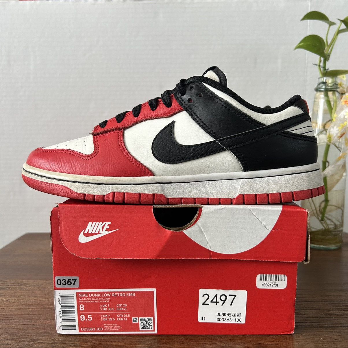 Nike Nike Dunk Low Chicago Size M8/W9.5 Size US 8 / EU 41 - 2 Thumbnail