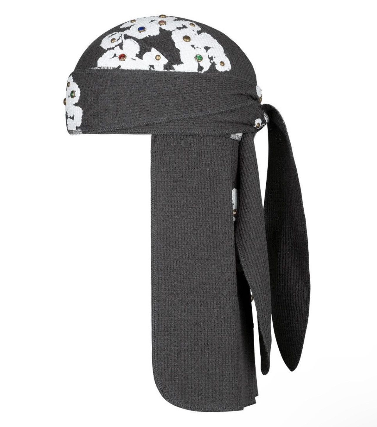 DENIM TEARS Rhinestone Cotton Wreath Durag Vintage Black Size ONE SIZE - 4 Thumbnail