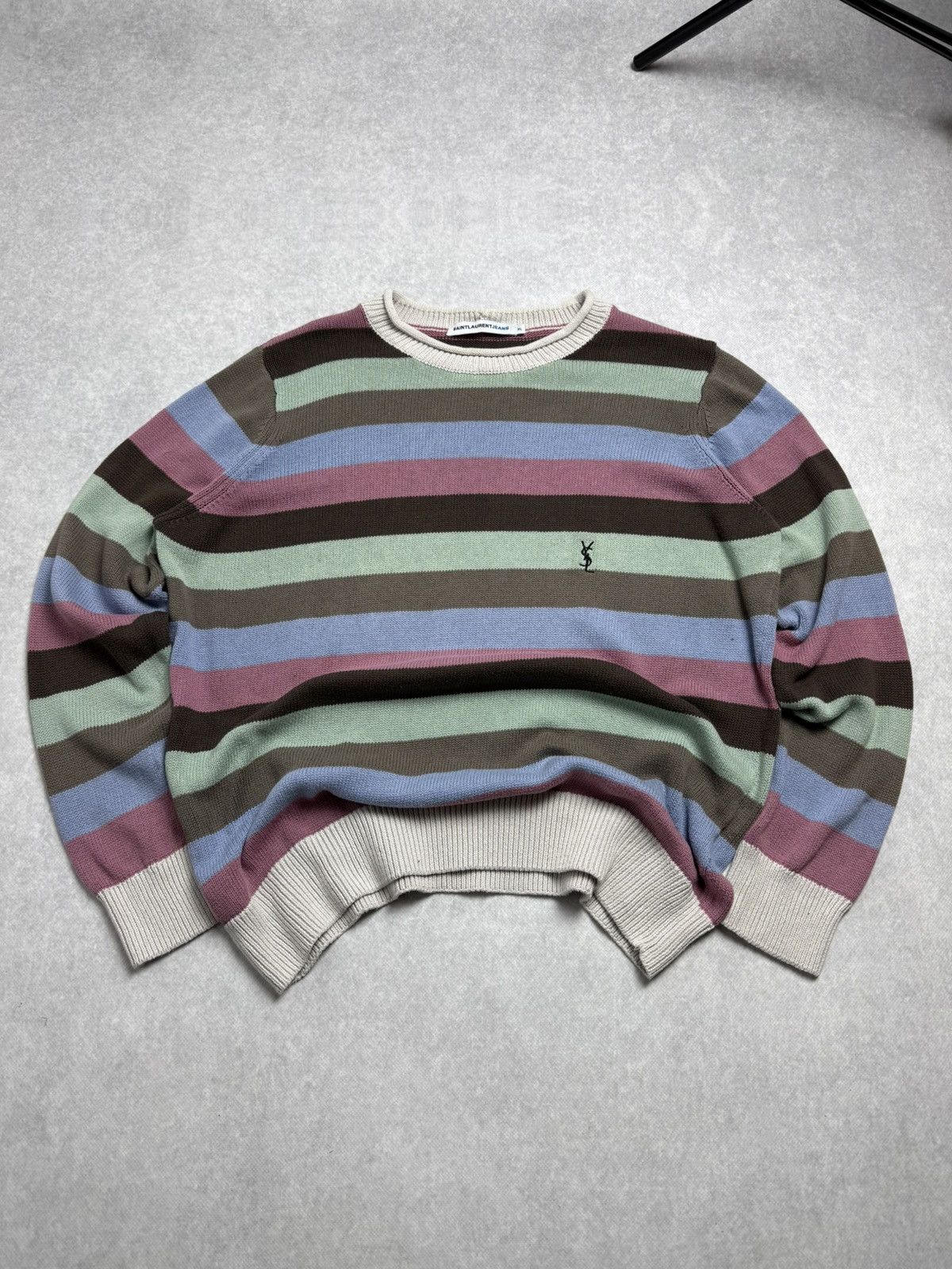 Yves Saint Laurent Men’s Saint Laurent Jeans Vintage Stripped Sweaters Size XL Size US XL / EU 56 / 4 - 1 Thumbnail