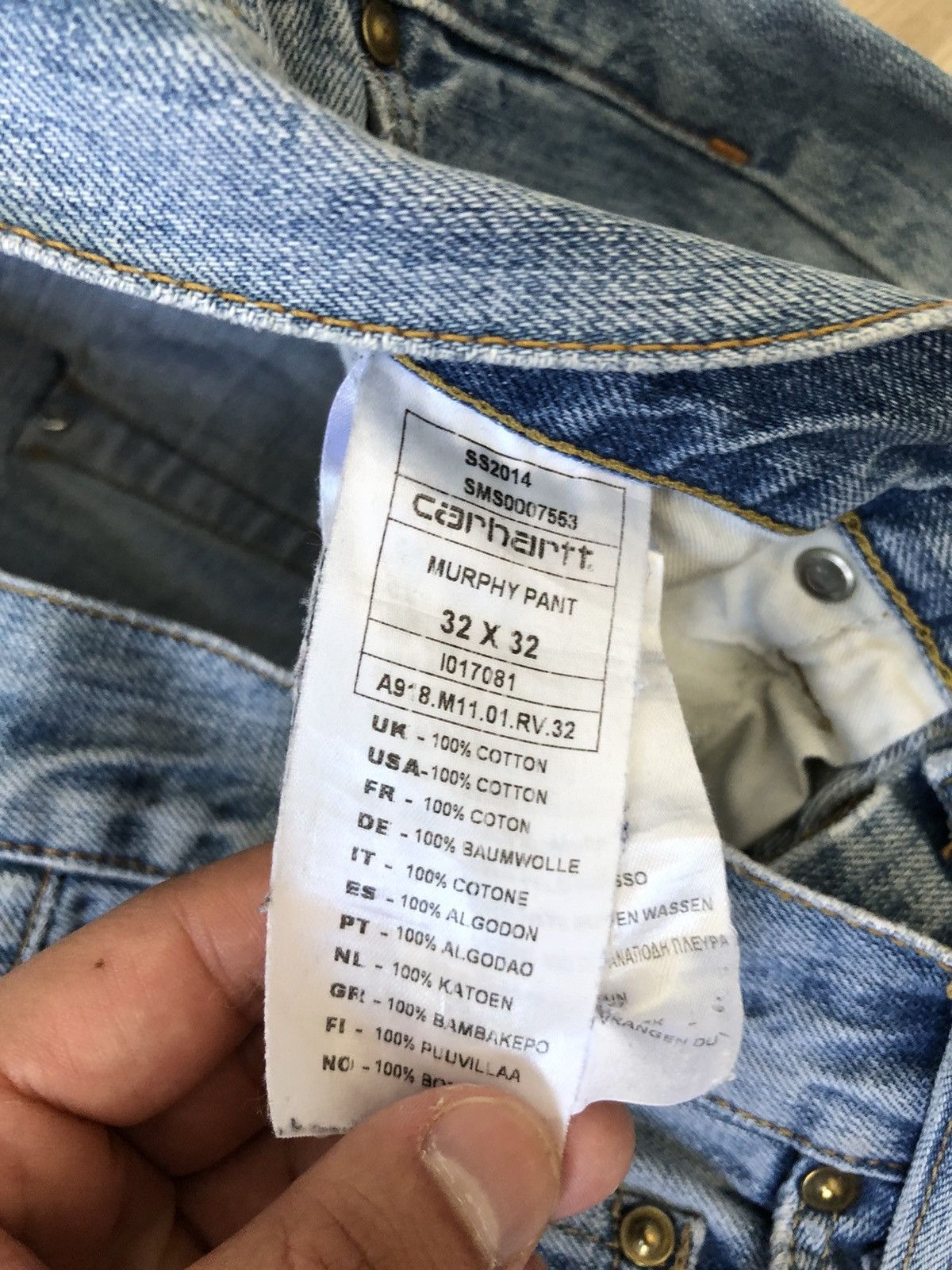 Carhartt × Carhartt Wip × Vintage Vintage Carhartt WIP Light Wash Denim Murphy Pant Jeans Size US 32 / EU 48 - 10 Thumbnail