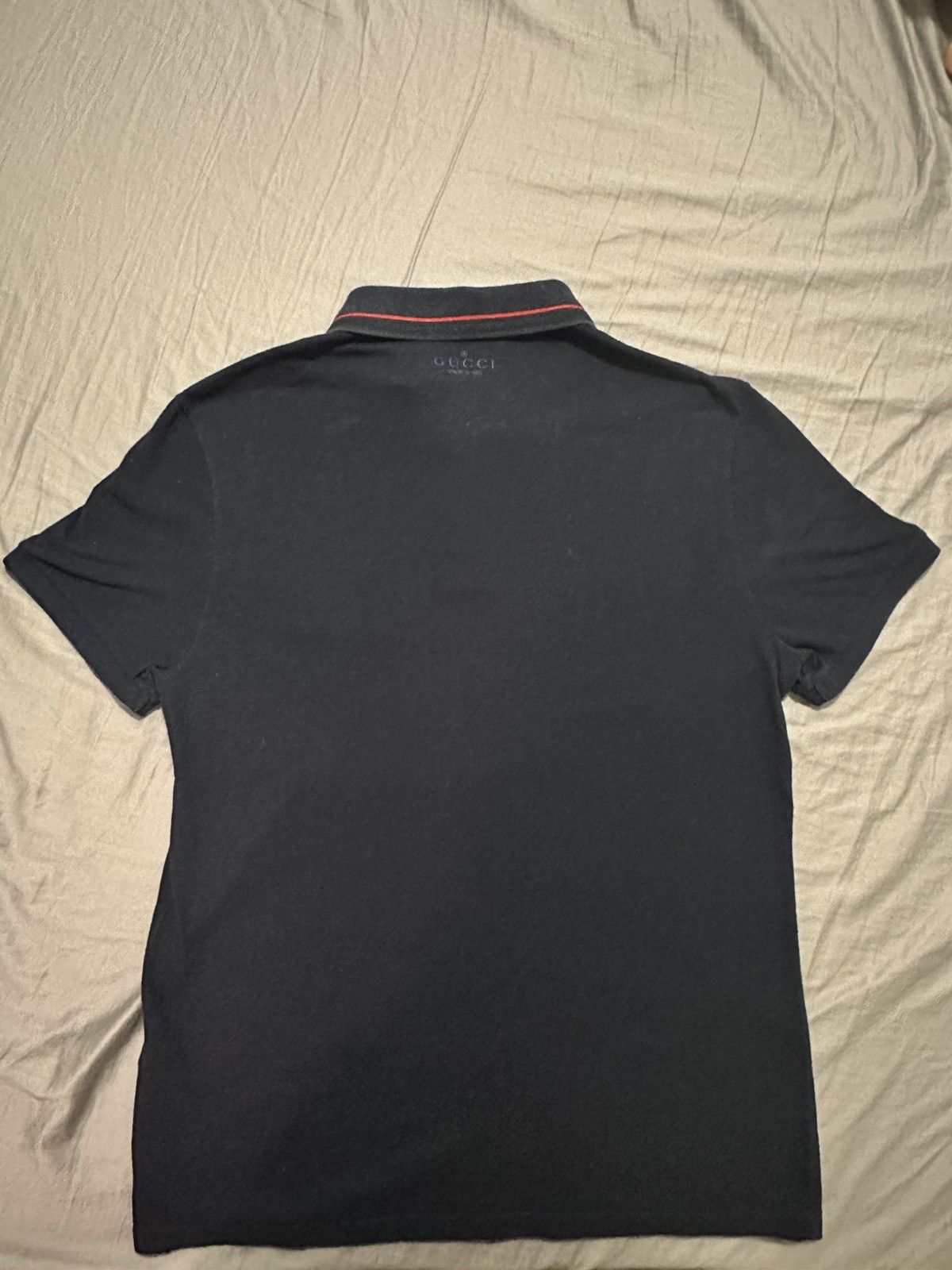Gucci Gucci Navy Polo with striped collar Size US L / EU 52-54 / 3 - 9 Thumbnail
