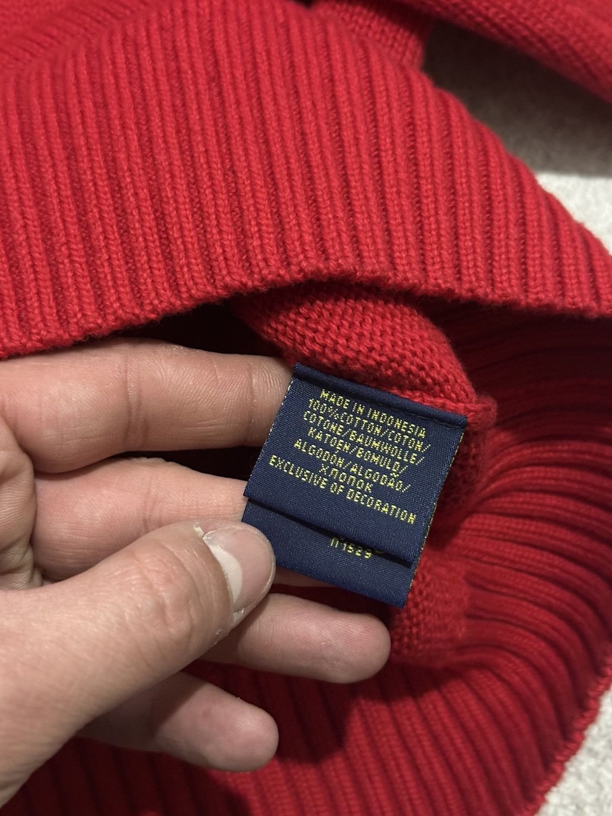 Polo Ralph Lauren × Vintage Polo Ralph Lauren 100% Cotton Basic Red Sweater Crewneck Size US M / EU 48-50 / 2 - 5 Thumbnail