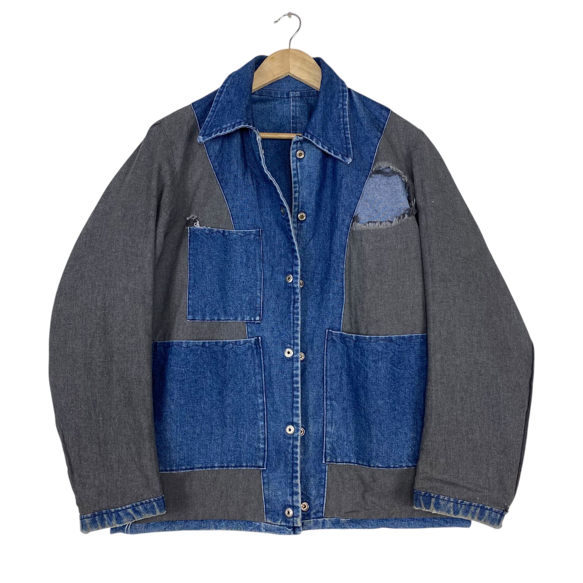 Vintage RARE💥60s USA UNKNOWN WORKER BLANKET DENIM JACKET Size US M / EU 48-50 / 2 - 13 Thumbnail