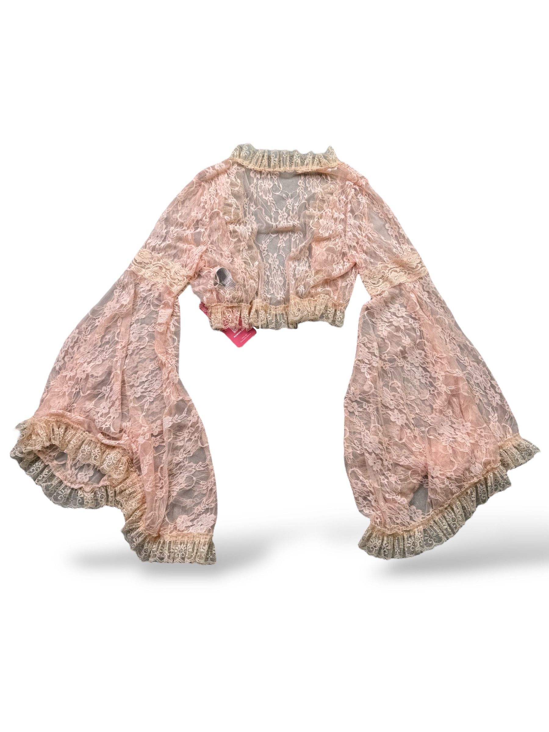 Vintage Vintage Mesh Cropped Blouse W363(D10) Size S / US 4 / IT 40 - 5 Thumbnail