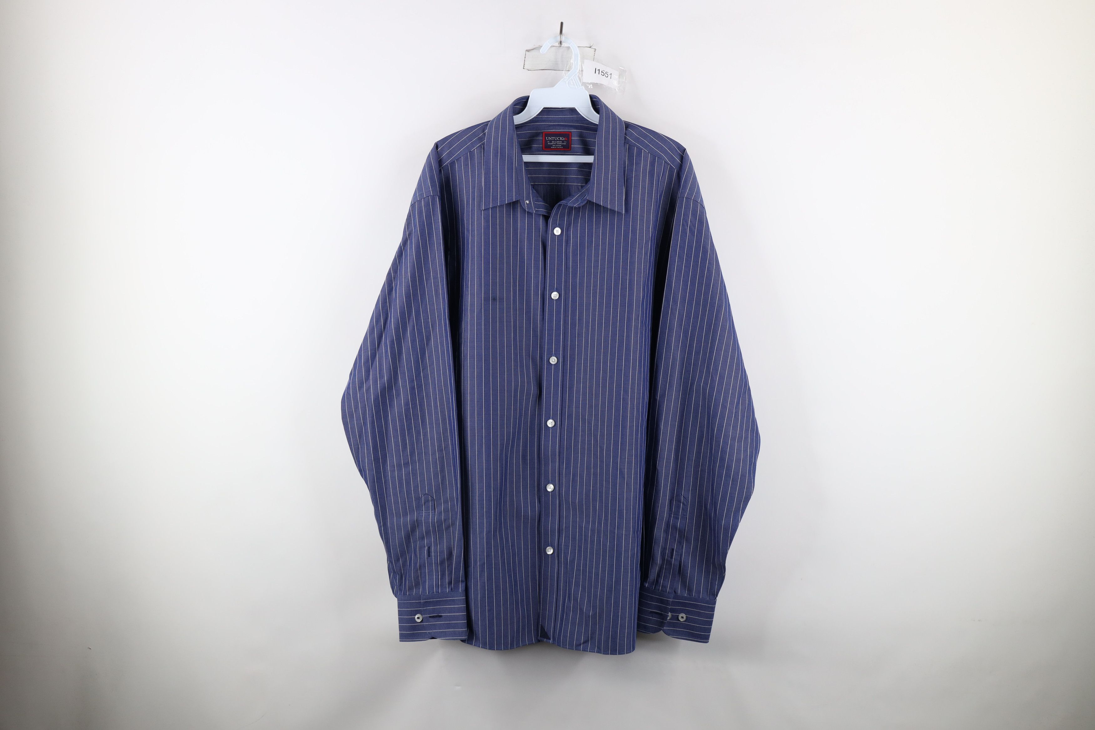 UNTUCKit × Vintage Untuckit Pinstriped Relaxed Fit Collared Button Shirt Size US XXL / EU 58 / 5 - 1 Thumbnail