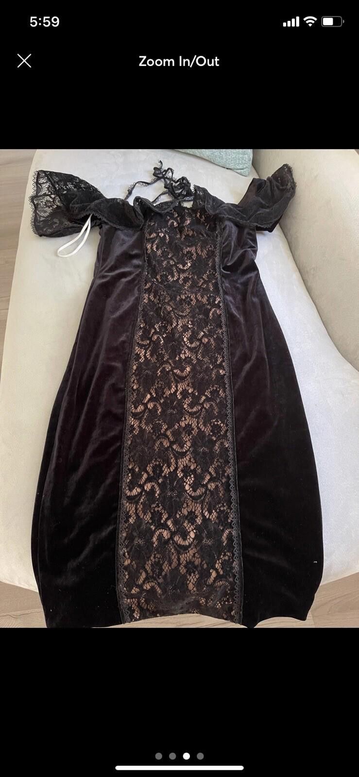 Other Marchesa Norte Lace Velvet Black Dress Sz 6 New Size M / US 6-8 / IT 42-44 - 3 Thumbnail