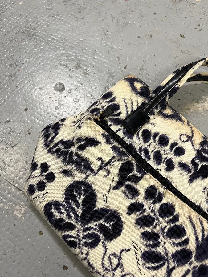 Guidi Gucci Blurred Flowers Cream & Navy Handle Bag Size ONE SIZE - 5 Thumbnail