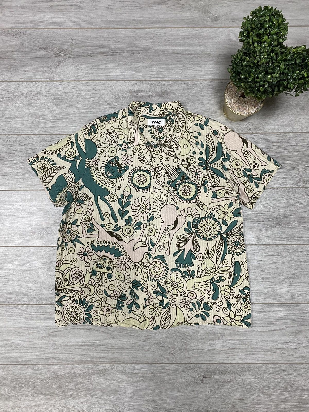 YMC YMC all over print Hawaii shirt buttons, flowers floral Size US XL / EU 56 / 4 - 1 Thumbnail