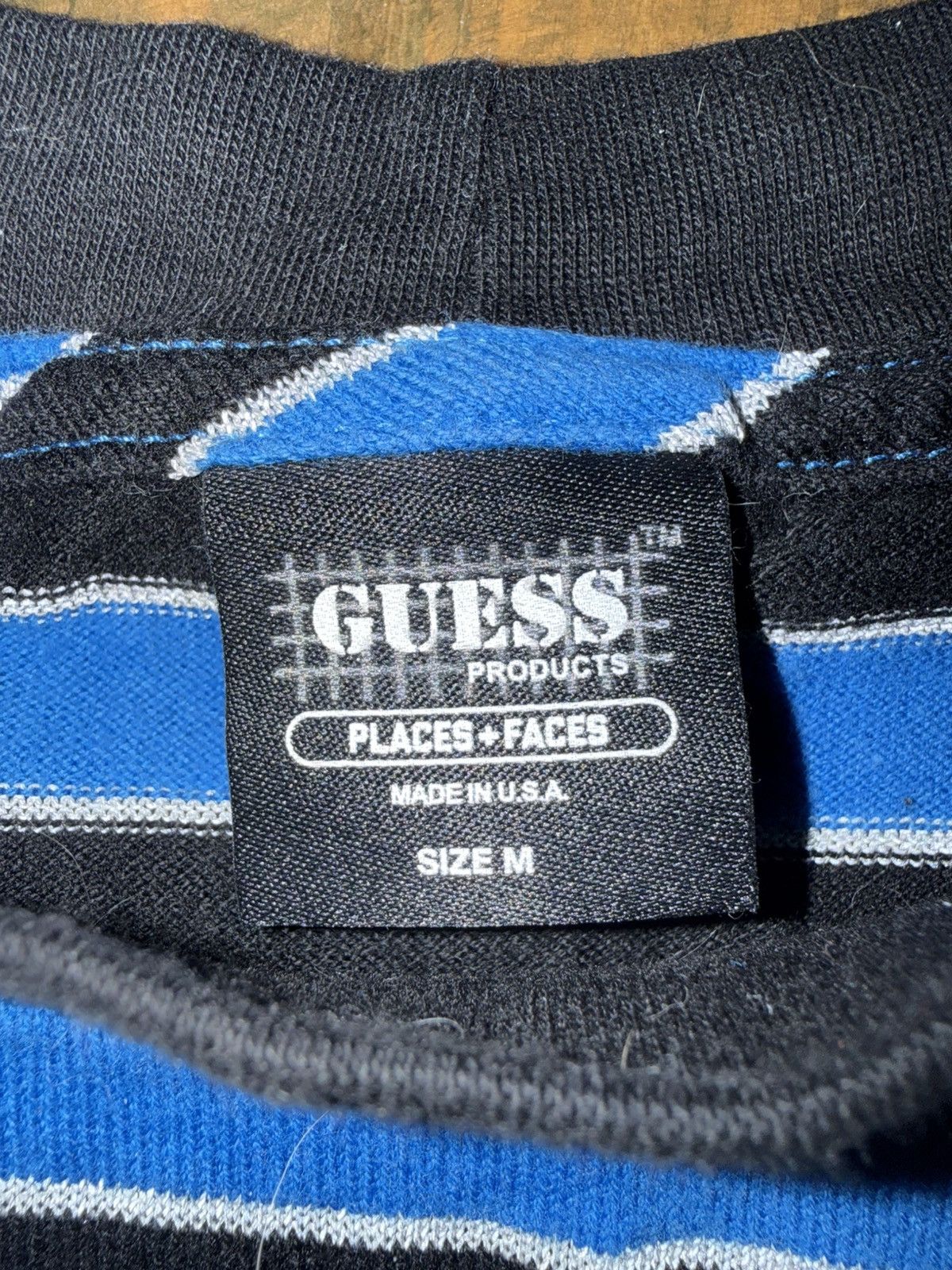 Guess × Places + Faces Reflective Striped Long Sleeve Shirt Blue Size US M / EU 48-50 / 2 - 3 Thumbnail