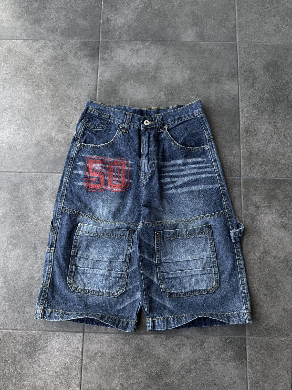 Japanese brand vintage baggy jorts Y2K rap style streetwear
