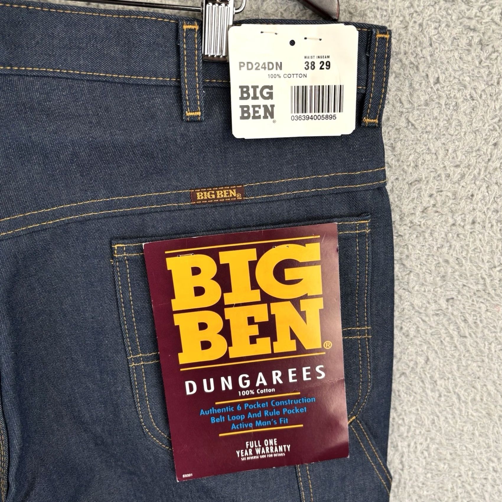 Vintage VINTAGE Big Ben Jeans Mens 38x29 Dark Blue Deadstock NEW Denim Straight Pockets USA Western Work Jeans Men Regular 29 In Inseam Size US 38 / EU 54 - 3 Thumbnail