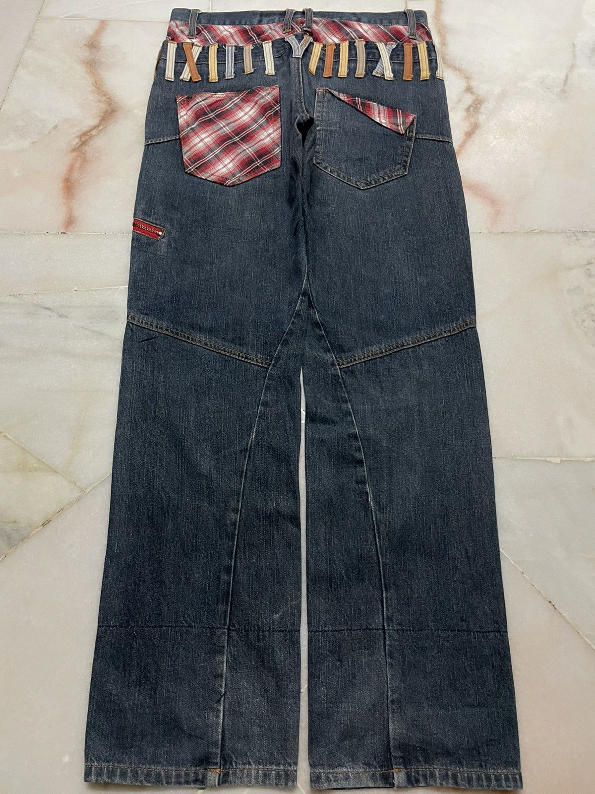 💥Double Waist💥Sick Vintage Nylus Faded Zipper Punk Jeans