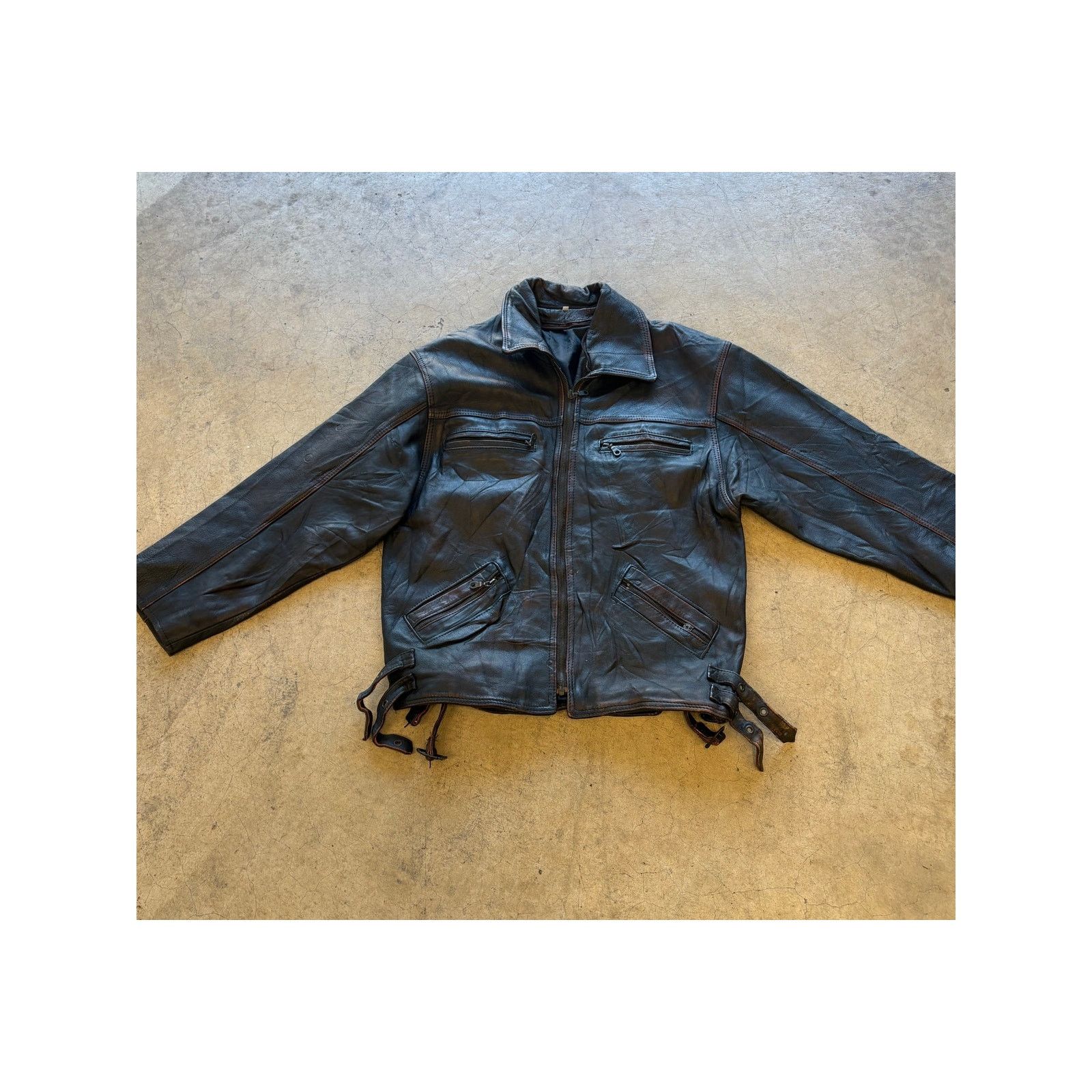 Vintage Vintage Brown Leather Boxy Racing Jacket Unisex M Size US M / EU 48-50 / 2 - 14 Thumbnail