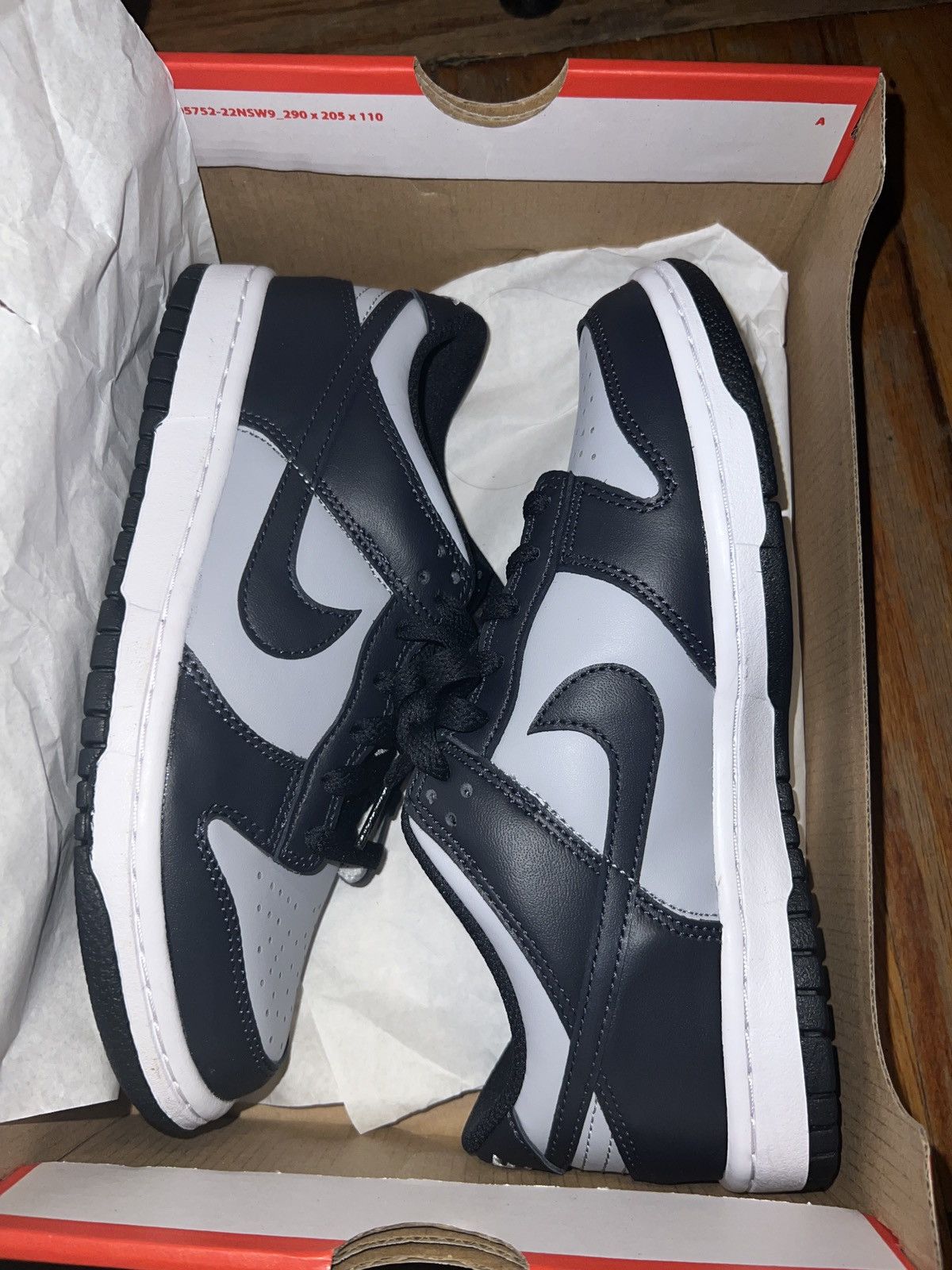 image of Nike Dunk Low Georgetown Size 5.5Y Shoes in Gray Navy, Men's