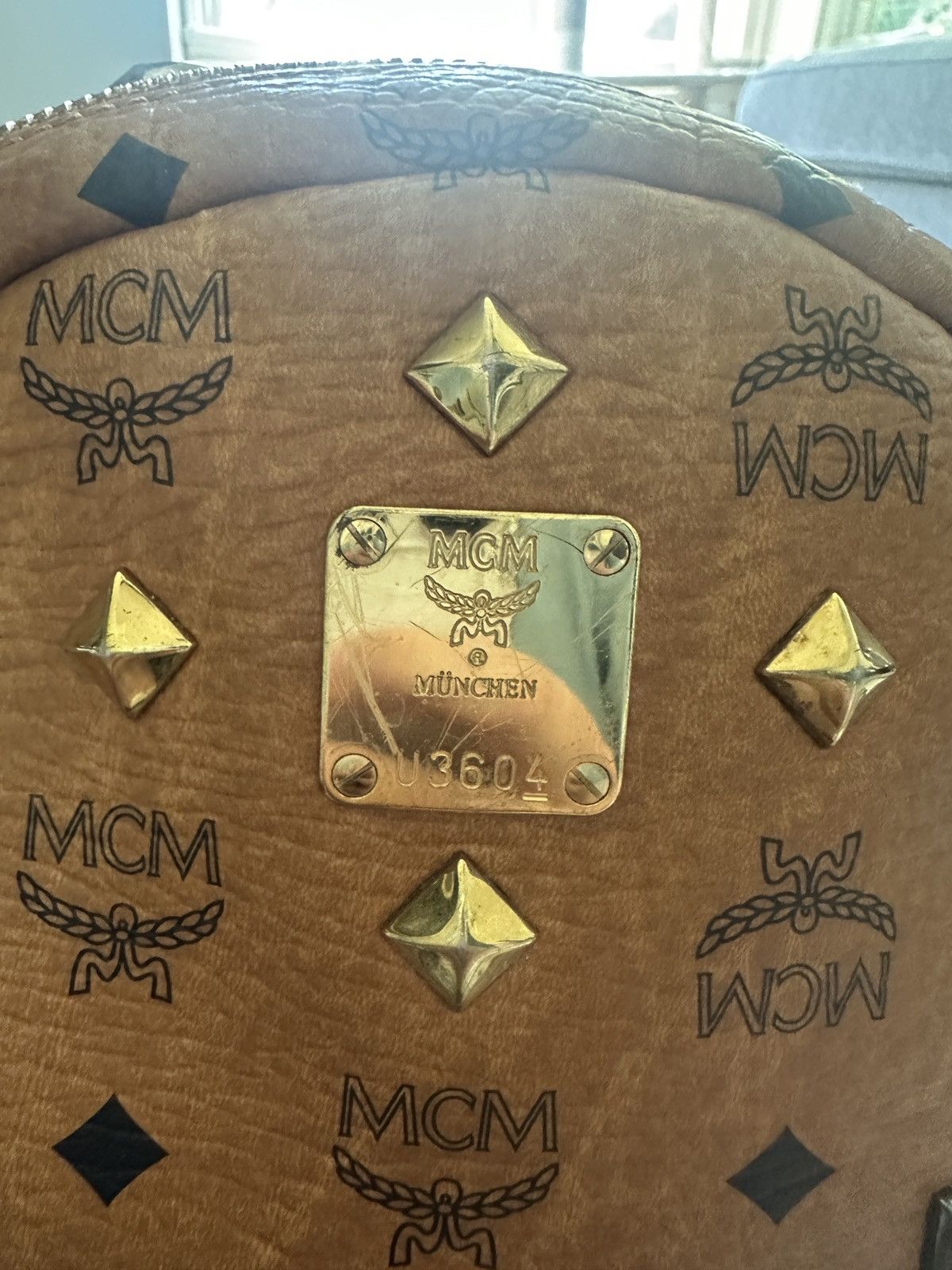 MCM Authentic MCM Stark Studded Backpack Cognac w/ LegitApp COA Size ONE SIZE - 5 Thumbnail