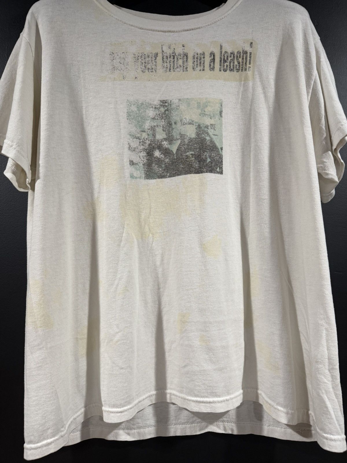 Vintage 2000s Y2K Vintage Bitch On A Leash Faded Punk Grunge Tee L Size US L / EU 52-54 / 3 - 4 Thumbnail