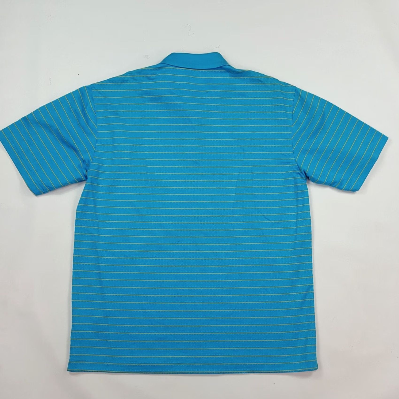 Nike VINTAGE Nike Golf Tiger Woods Blue Striped Polo Shirt Mens L PGA Collared Button Polo Shirt Size US L / EU 52-54 / 3 - 4 Thumbnail