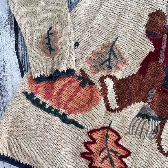 Vintage Vintage White Stag Cozy Bear Raking Leaves Oversized Sweater Size L / US 10 / IT 46 - 5 Thumbnail