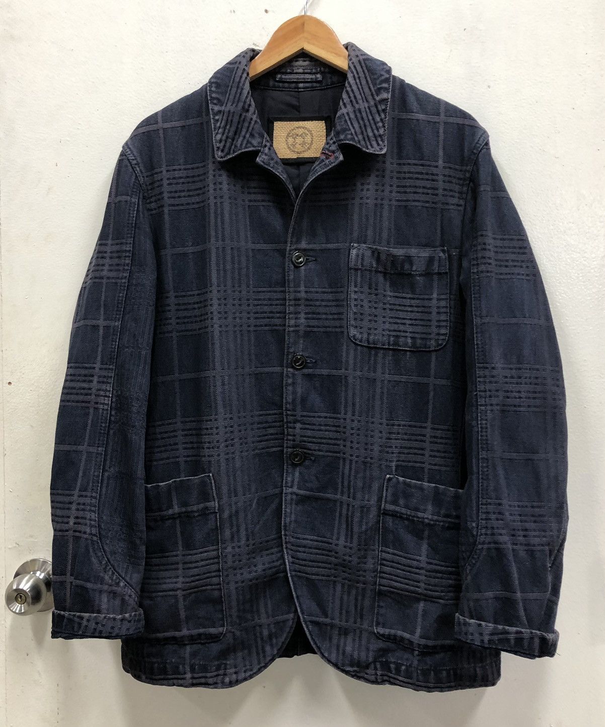 PPFM PPFM Embroidery Checked Chore Denim Jacket Size US L / EU 52-54 / 3 - 3 Thumbnail