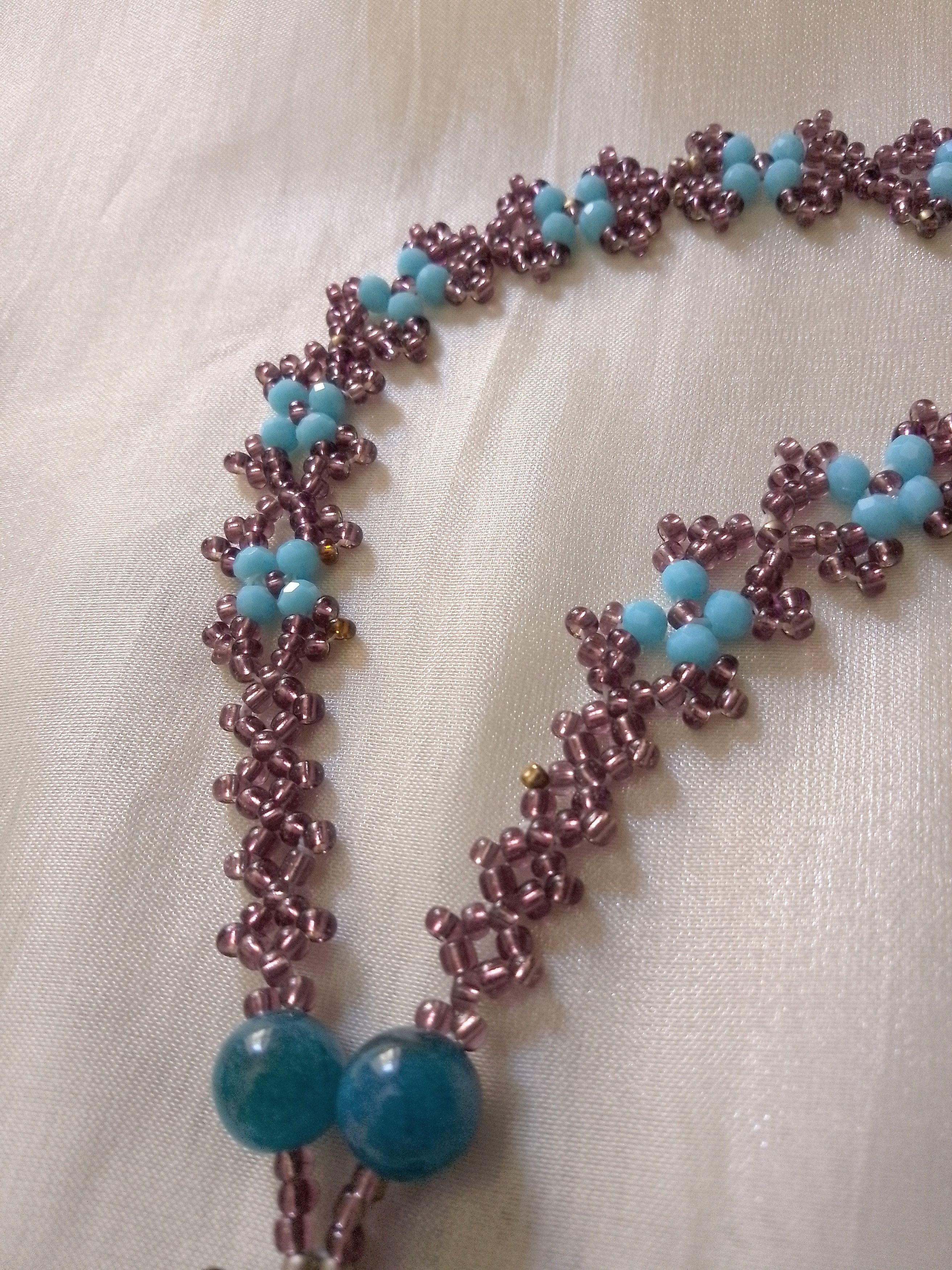 Handmade Long Boho Necklace Betty Boop pendant Apatite gemstones Size ONE SIZE - 9 Thumbnail