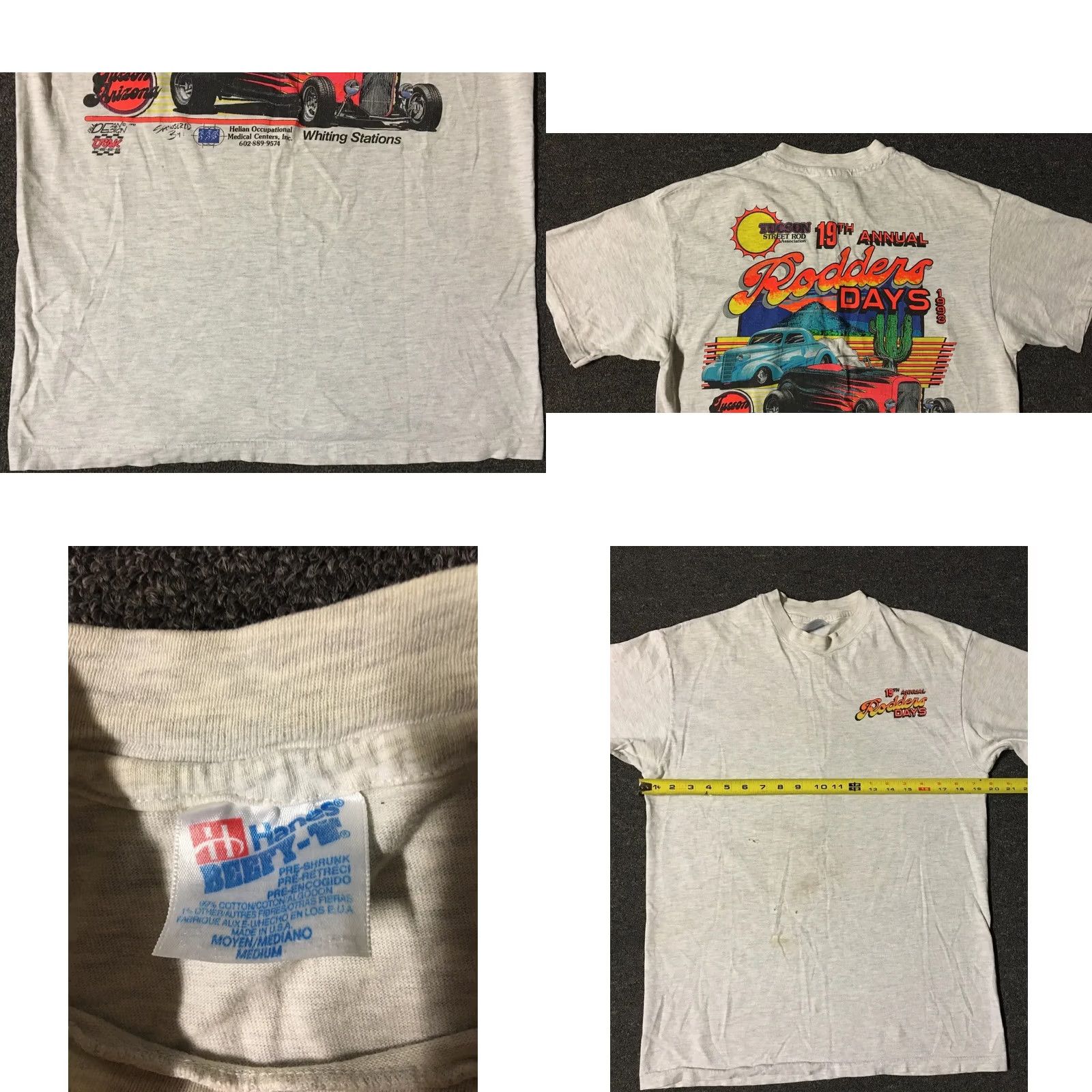Vintage VINTAGE 90s Tucson Rodder Days Faded Distress Shirt M Gray Nike? Size US M / EU 48-50 / 2 - 8 Thumbnail