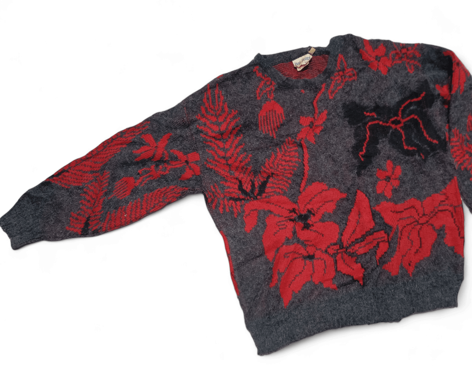 Other Vintage 70s HOP SCOTCH Melbourne Floral Motifs Knit Sweater Size US L / EU 52-54 / 3 - 3 Thumbnail