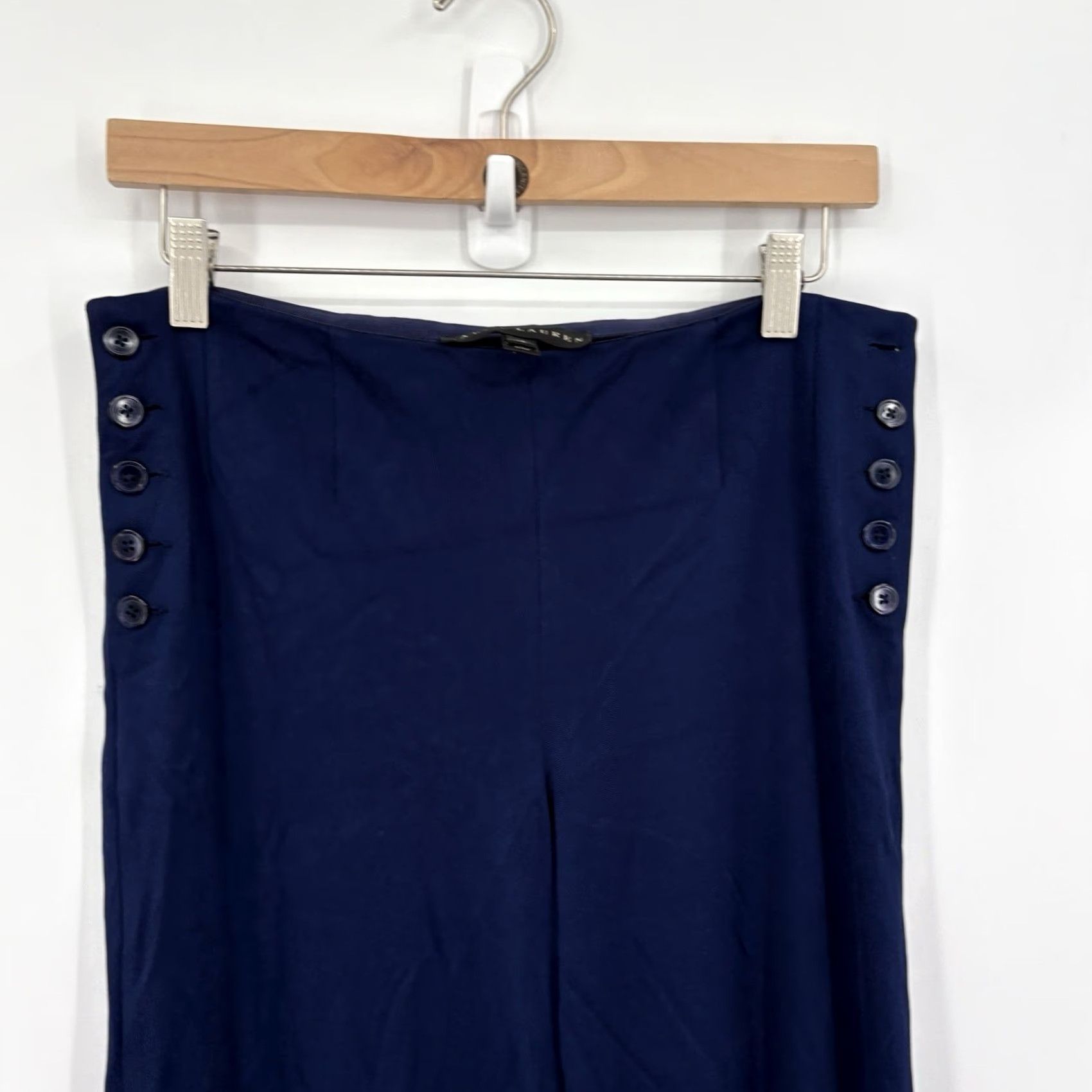 Ralph Lauren Ralph Lauren Black Label Pants Womens 12 Blue Wide Leg Sailor Luxury Old Money Size 34" / US 12 / IT 48 - 5 Thumbnail