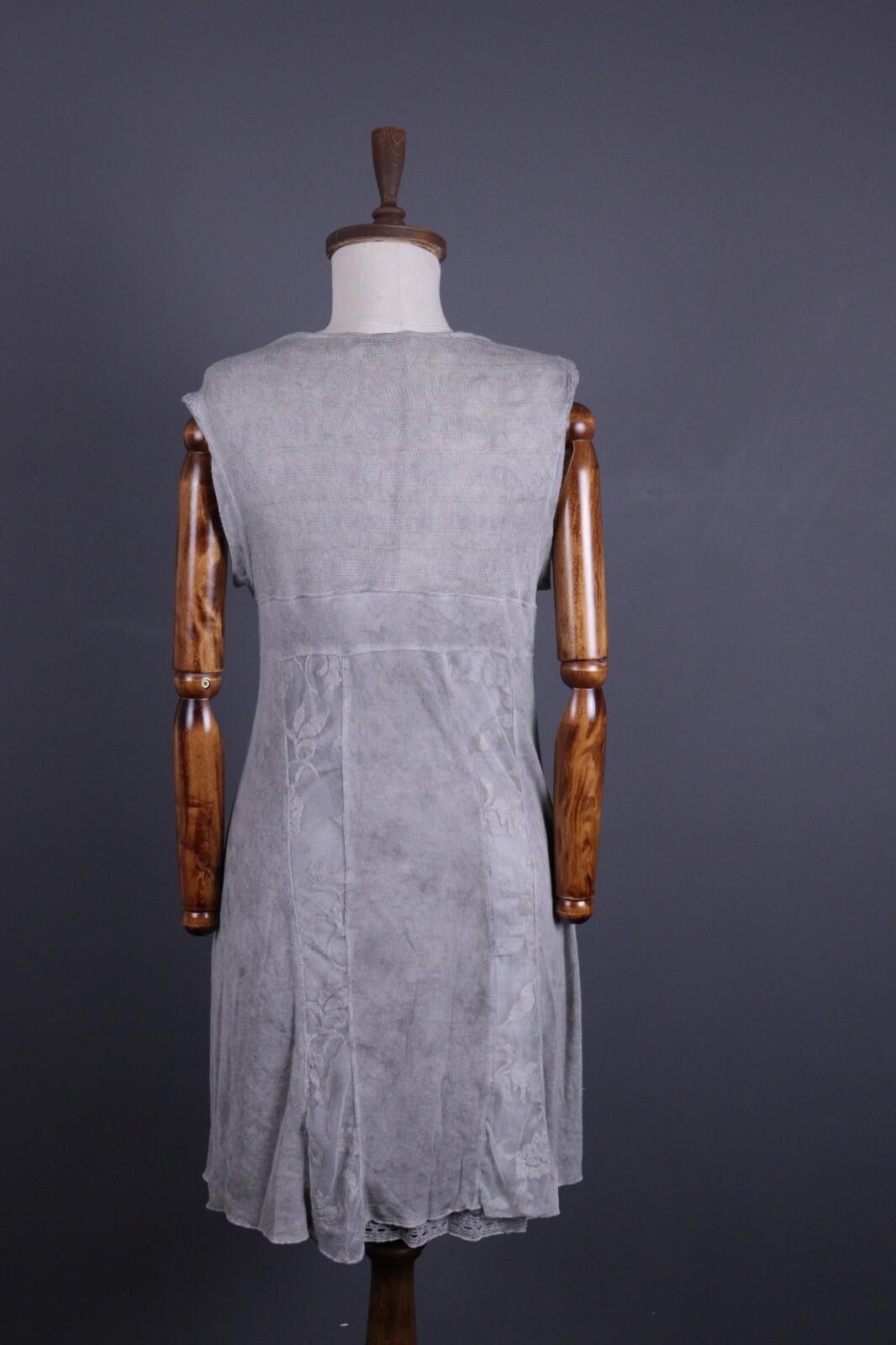 Designer Elisa Cavaletti Club Sono Gray Lagenlook Dress Size L Size L / US 10 / IT 46 - 7 Thumbnail
