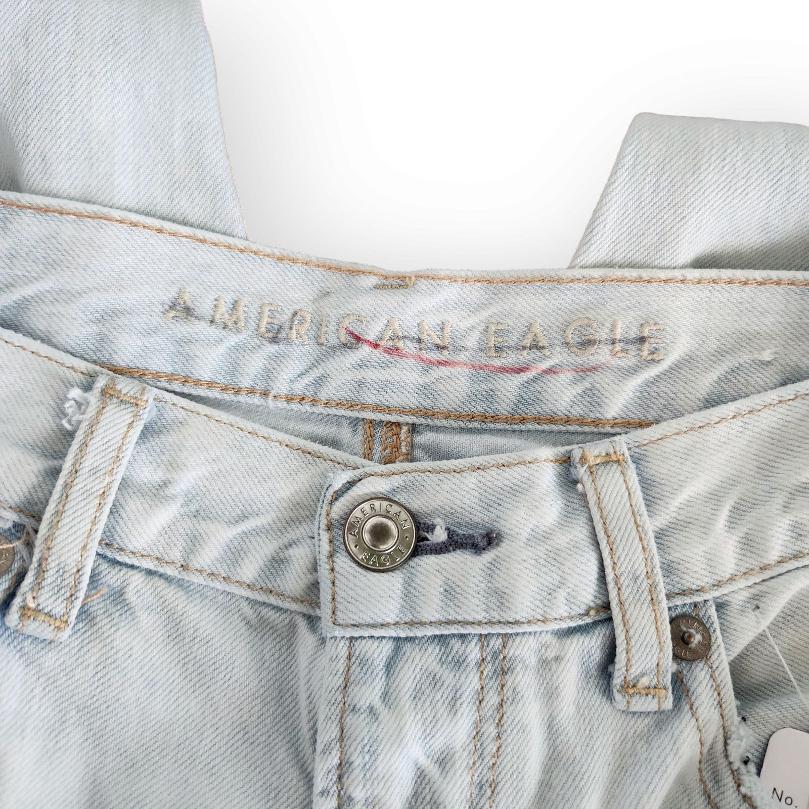 I.N.C American Eagle Light Wash Ripped High Waisted Mom Jeans 4 Size 27" / US 4 / IT 40 - 8 Thumbnail