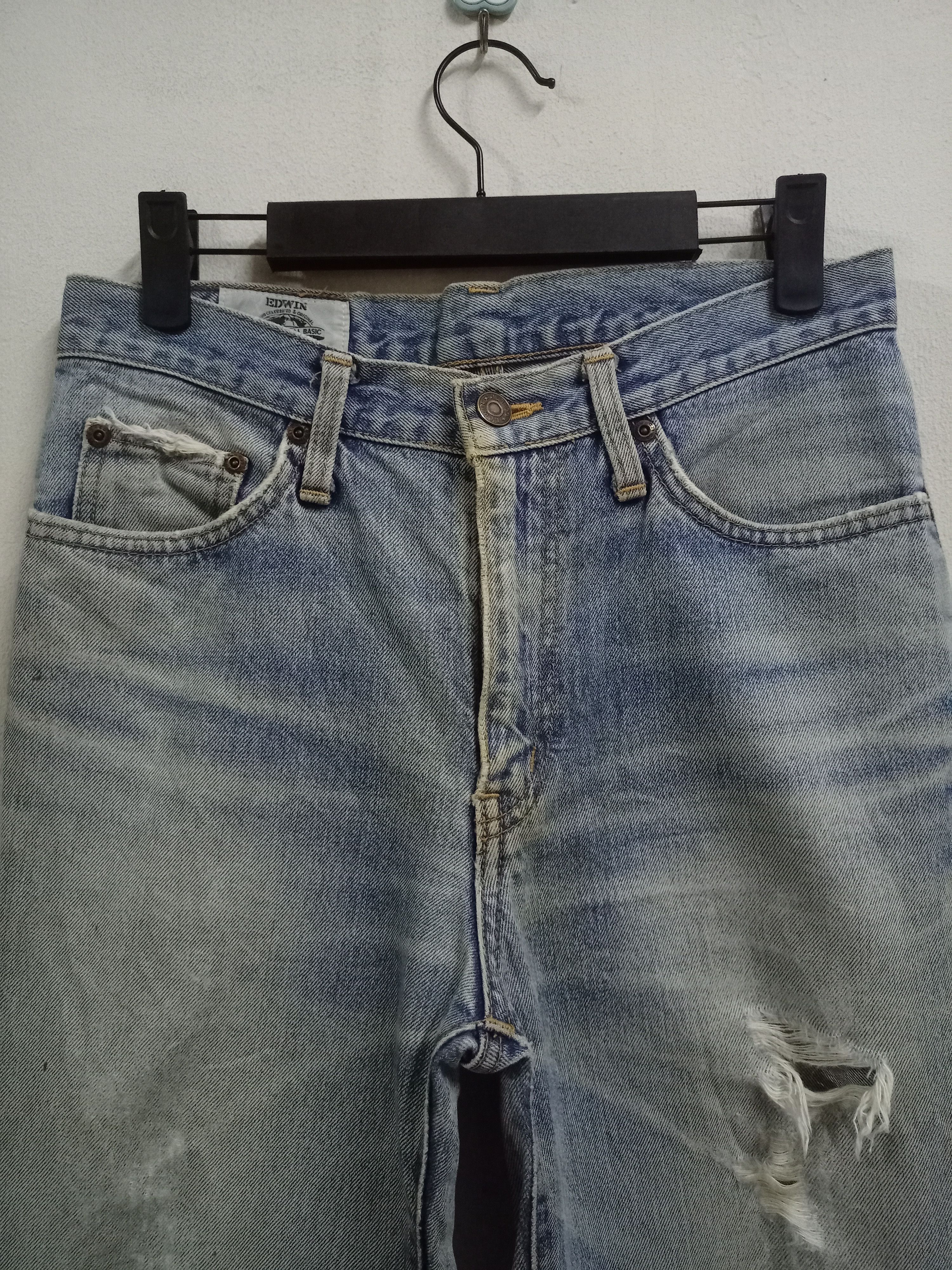 Edwin × Japanese Brand Vintage Japanese Edwin Blue Wash Straight Jeans 28x29 Size US 28 / EU 44 - 4 Thumbnail