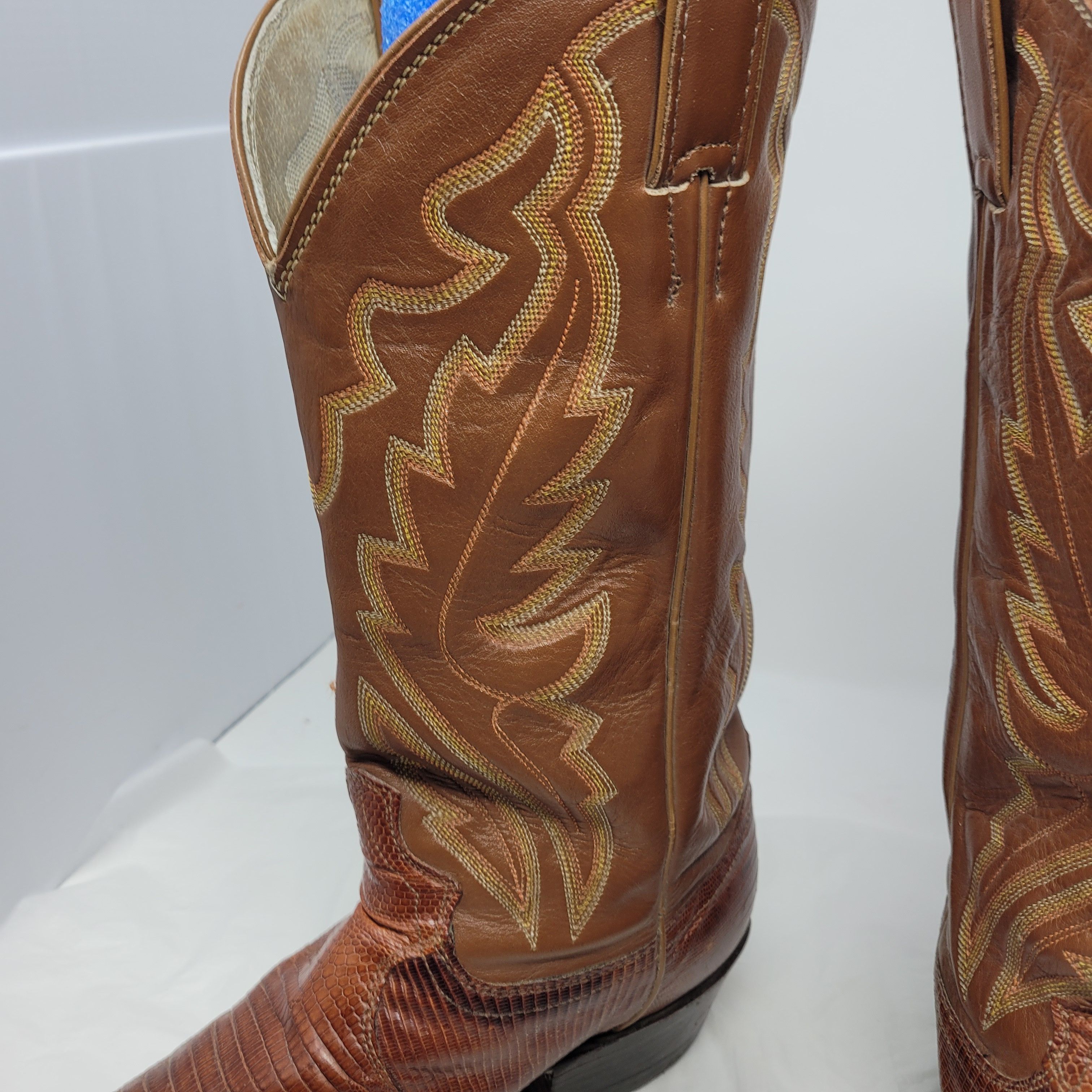 Justin Justin Exotic Western Boot Sz 10.5D Brown 8303 Lizard Size US 10.5 / EU 43-44 - 4 Thumbnail
