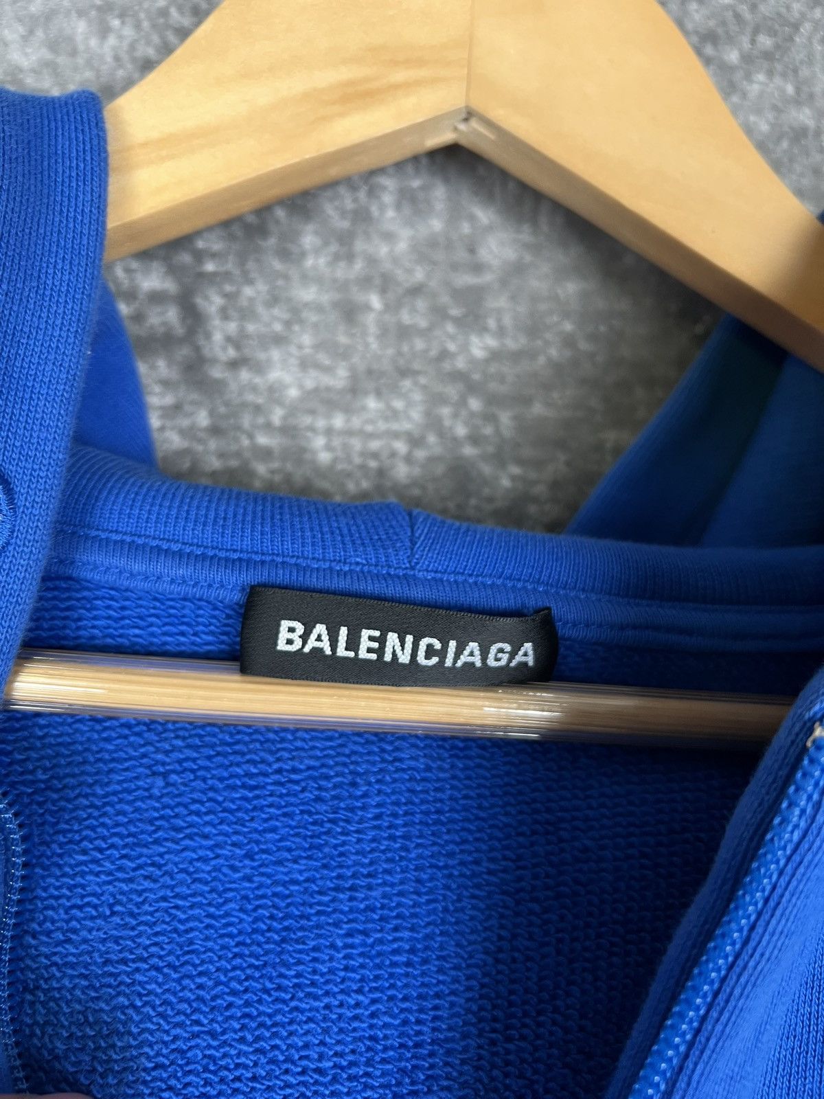 Balenciaga Balenciaga Men’s Blue Zip Up Small Logo Hoodie Size US L / EU 52-54 / 3 - 5 Thumbnail