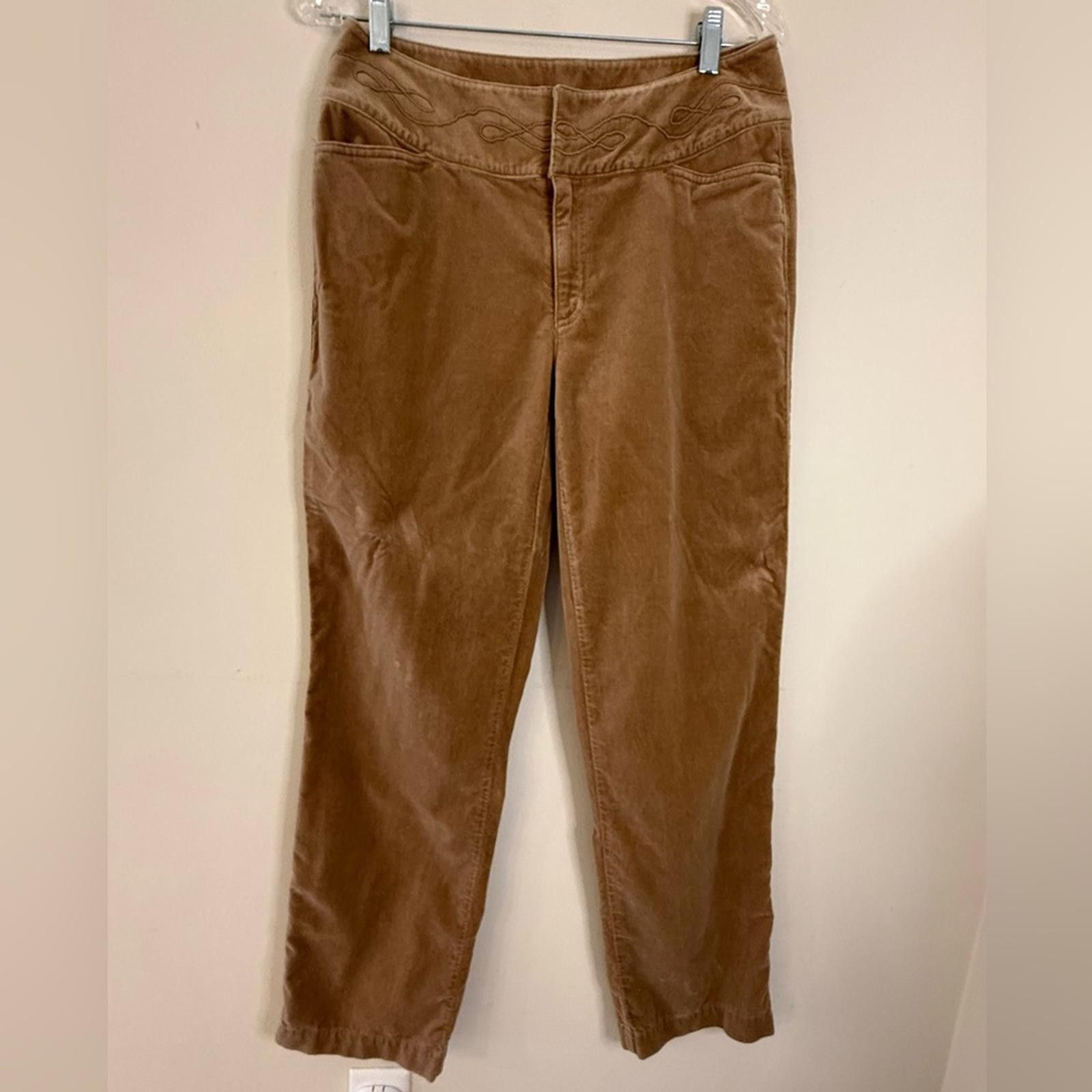 Other Liz Claiborne soft velvet brown embroidered western pants 8 Size 30" / US 8 / IT 44 - 1 Thumbnail