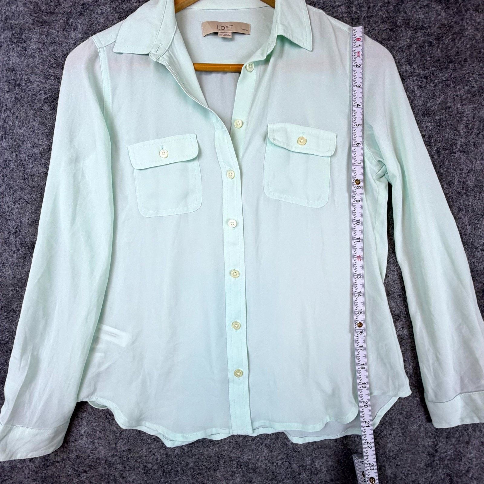 Loft Ann Taylor LOFT Shirt Womens XS P Green Office Siren Chic Size XS / US 0-2 / IT 36-38 - 6 Thumbnail